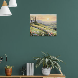 Oster-Sonnenaufgang-Kunstillustration Poster