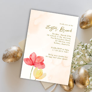 Oster-Sonntags-Brunch Elegant Floral Minimalistisc Einladung