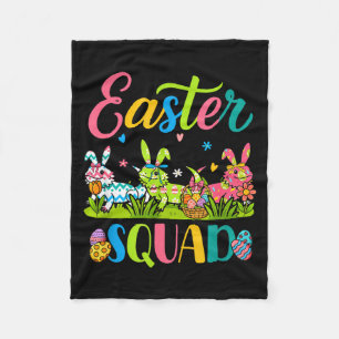 Oster-Squad Bunter Hase Bart Illustration Fleecedecke