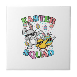 Oster-Squad-Hase-Ei-Küken-Dab-Crew-Matching-Männer Fliese