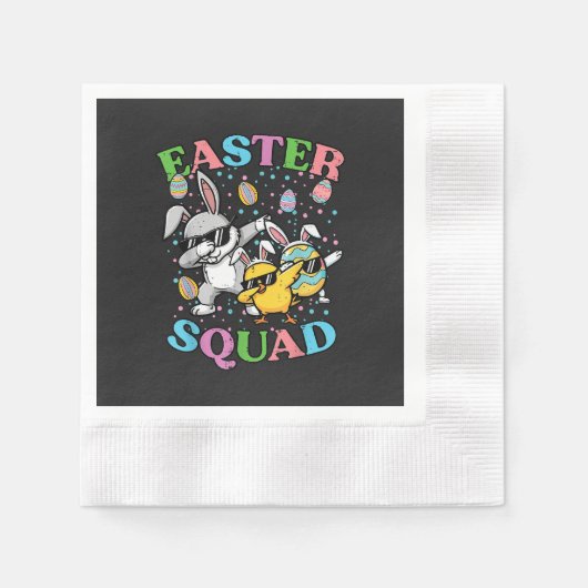 Oster-Squad-Hase-Ei-Küken-Dab-Crew-Matching Serviette (Vorderseite)