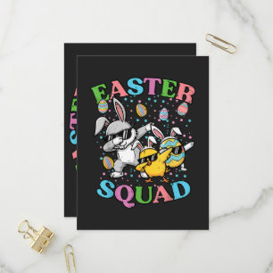 Oster-Squad-Hasen-Ei-Küken-Dab-Crew-Matching Einladungspostkarte
