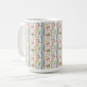 Oster-Streifenmuster in Pastellfarben Kaffeetasse (Vorderseite Links)