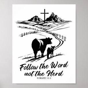 Oster-T-Shirt Folge dem Wort, nicht der Herde Röme Poster