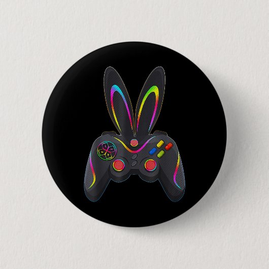 Oster Tag Jungen Gamer Videospiel Controller Hase Button (Vorderseite)