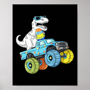 Oster Tag T Rex Dino Reitet Auf Einem Monstertruck Poster