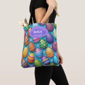 Oster-Tasche mit dekorierten bunten Eiern Tasche (Von Nahem)