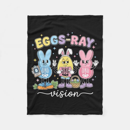 Oster-Technologe Bunny Hase Röntgen-Rad-Krankensch Fleecedecke (Vorderseite)