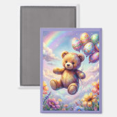 ~ OSTER-Teddy-Blumen-Eier ~ Magnet (Vorderseite/Rückseite)