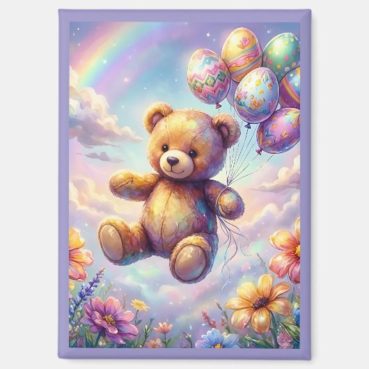 ~ OSTER-Teddy-Blumen-Eier ~ Magnet (Vorderseite)