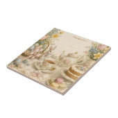 Oster-Teeparty, Vintage-Blumenfeier Fliese (Seite)