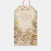 Oster-Teeparty, Vintage-Blumenfeier Geschenkanhänger (Rückseite)