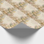 Oster-Teeparty, Vintage-Blumenfeier Geschenkpapier (Ecke)
