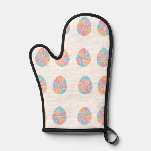 Oster-Tie-Dye-Eier mittelstarkes weiches Muster Ofenhandschuh (Vorderseite)