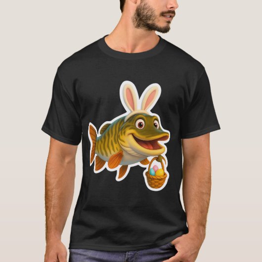 Oster-Tiger-Hecht T-Shirt (Vorderseite)
