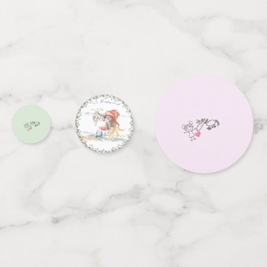 Oster-Tischkonfetti mit Pony und Osterhase Konfetti (Rückseiten)