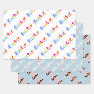 Oster-Typografie-Geschenkpapier-Set Geschenkpapier Set