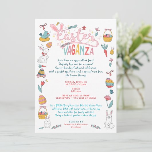 Oster Vaganza Pascua Garden Piazza della Riforma Einladung (Stehend Vorderseite)