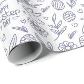 Oster-Verpackungspapier mit botanischem Hasen Geschenkpapier (Rolleneckpunkt)