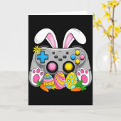 Oster-Videospiel-Controller-Hasen-Eier-Gaming-Jung Karte (Gelbe Blume)
