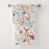 Oster-Wasserfarben-Blumenmuster Badhandtuch Set (Insitu)