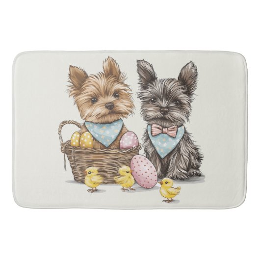 Oster-Yorkshire-Terrier-Hunde Badematte (Vorderseite)