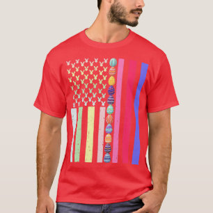 Osteramerikanische Flagge USA Ostereier Vintag T-Shirt