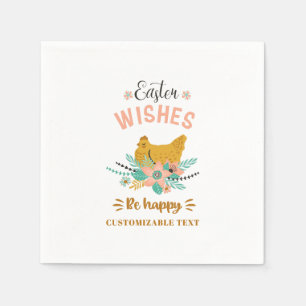 Osteranordnung Blume und Osterhühner Serviette