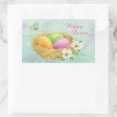 Osteraufkleber gefärbte Eier im Nest Rechteckiger Aufkleber (Tasche)