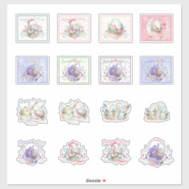 Osteraufkleber und -körbe Niedlich Aufkleber