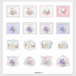 Osteraufkleber und -körbe Niedlich Aufkleber