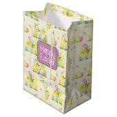 Osterbaby-Chicks und -Enten - mittelgroße Geschenk Mittlere Geschenktüte (Vorderseite Schrägansicht)