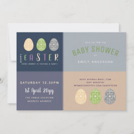 OsterbABY-Dusche lädt Blue Soft Pink ein Einladung