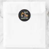 Osterbagger-Eier Kinder Cavator Baustellen Kinder Runder Aufkleber (Tasche)