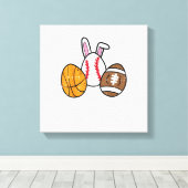 Osterbälle Basketball Baseball Fußball Jungen Kind Leinwanddruck (Insitu (Holzboden))