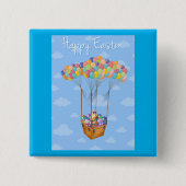 Osterballonkörbe mit bunten Eiern Button (Vorderseite)