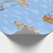 Osterballonkörbe mit bunten Eiern Geschenkpapier