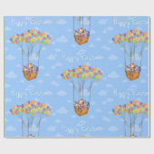 Osterballonkörbe mit bunten Eiern Geschenkpapier (Flach)