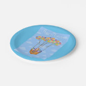 Osterballonkörbe mit bunten Eiern Pappteller (Schrägansicht)