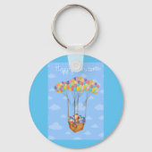 Osterballonkörbe mit bunten Eiern Schlüsselanhänger (Rückseite)