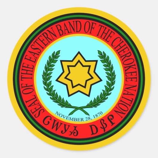 Osterband des Cherokee-Siegels Runder Aufkleber (Vorderseite)