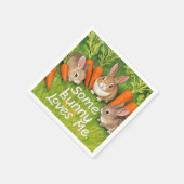 Osterbände und Karotten Serviette (Ecke)