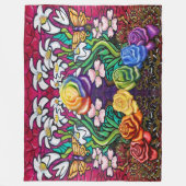 Osterbanner mit Rainbow-Rose Fleecedecke (Vorderseite)