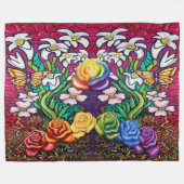 Osterbanner mit Rainbow-Rose Fleecedecke (Vorderseite (Horizontal))