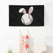 Osterbaseball Bunny Niedlich Rabbit Ohren Banner (Insitu)