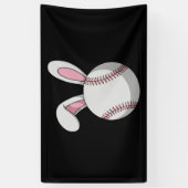 Osterbaseball Bunny Niedlich Rabbit Ohren Banner (Vertikal)