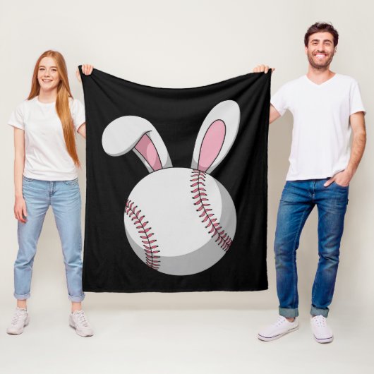 Osterbaseball Bunny Niedlich Rabbit Ohren Fleecedecke (Beispiel)