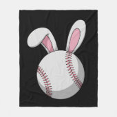 Osterbaseball Bunny Niedlich Rabbit Ohren Fleecedecke (Vorderseite)