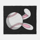 Osterbaseball Bunny Niedlich Rabbit Ohren Fleecedecke (Vorderseite (Horizontal))