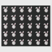 Osterbaseball Bunny Niedlich Rabbit Ohren Geschenkpapier (Flach)